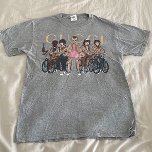 Custom Stranger Things Gucci Tee, unisex size medium